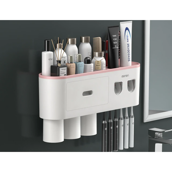 Mounted Toothpaste Dispenser And Cosmetic Drawer