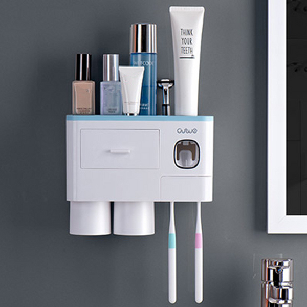 Mounted Toothpaste Dispenser And Cosmetic Drawer
