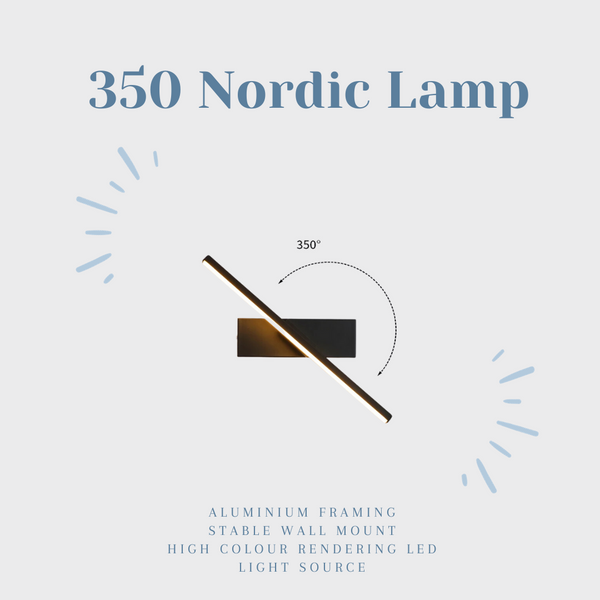 Amendlucent 350° Nordic bedroom wall lamp