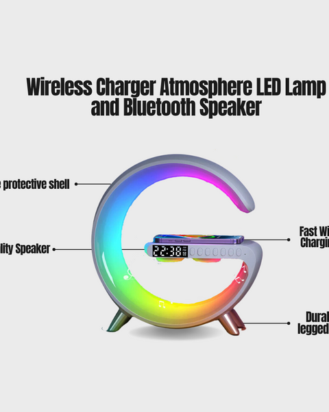 Wireless Charger Atmosphere LED Lamp and Bluetooth Speaker